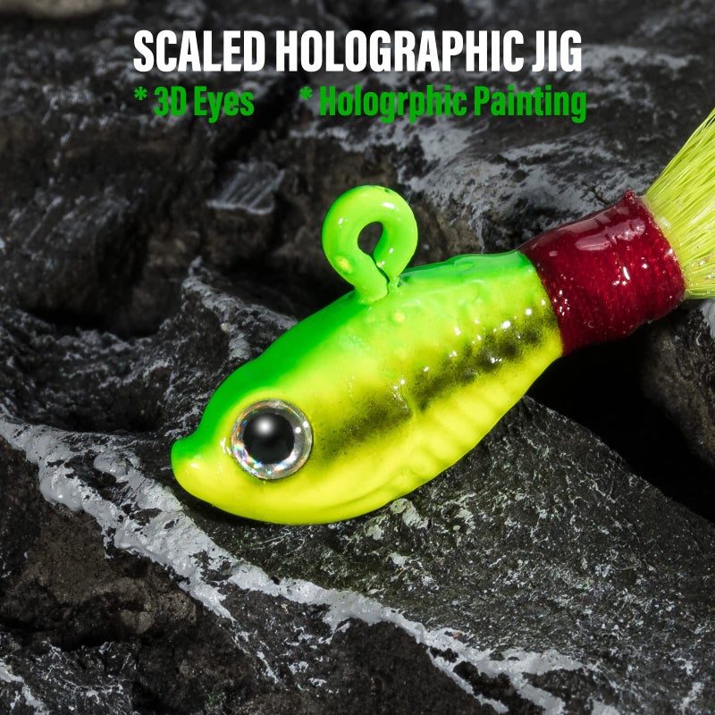 Dr.Fish 3 Pack Bucktail Jig Saltwater Fishing Jig Buck Tail Hair Lure Surf Fishing Bass/Striper/Mackerel/Halibut/Flouder Lure 1/2oz - Image 3